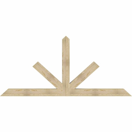 Ekena Millwork Saratoga Rough Sawn Timber Gable Bracket, Douglas Fir, 108"W x 49"H x 6"D x 6"F, 11/12 Pitch GBW108X49X0606SAR00RDF